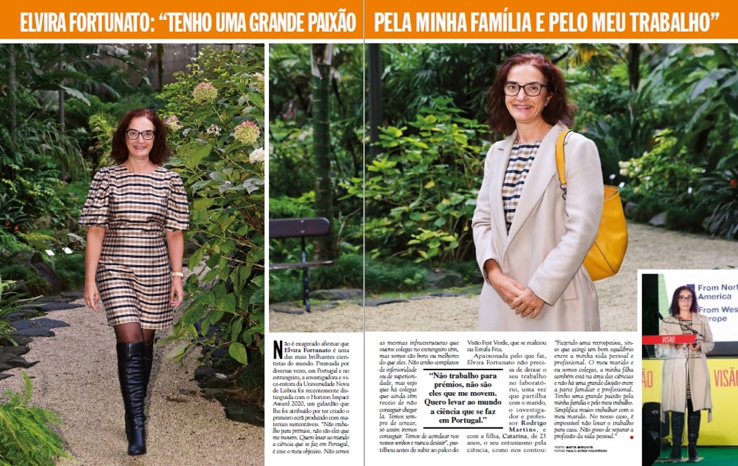 Elvira Fortunato: "Tenho uma grande paixão pela minha família e pelo meu trabalho".