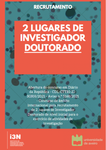 Concurso de âmbito internacional para recrutamento de 2 lugares de Investigador Doutorado