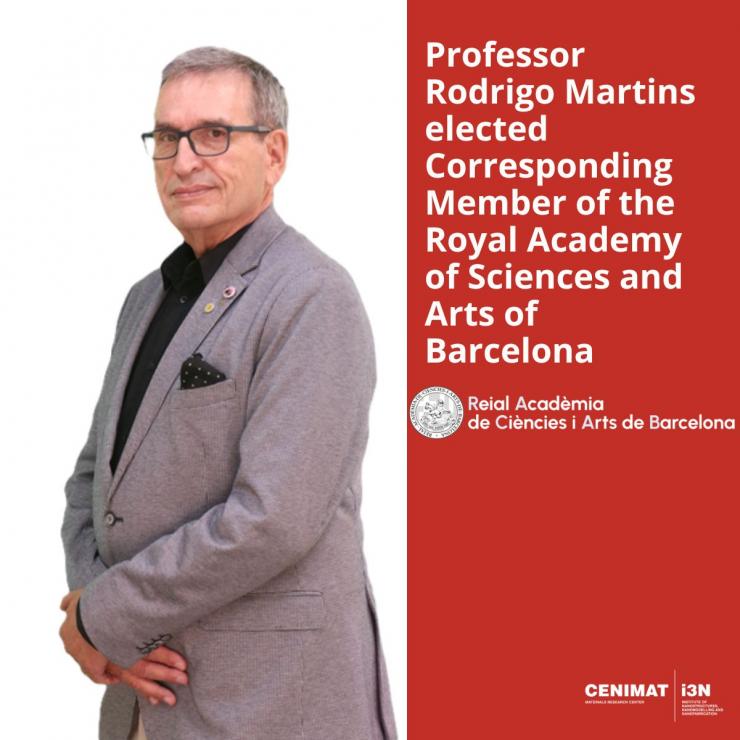 Professor Rodrigo Martins elected Corresponding Member of the Royal Academy of Sciences and Arts of Barcelona
